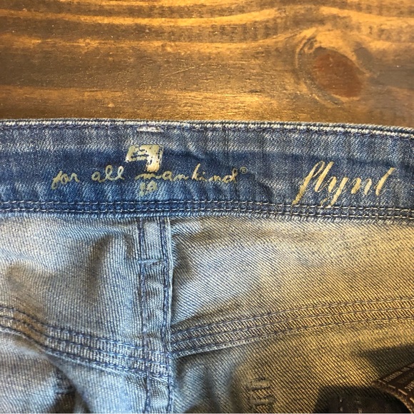 7 For All Mankind Women’s 27 Flare Jeans Light Wash Denim Boho Festival Stretch - Picture 15 of 16